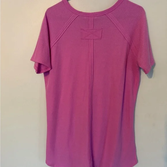 Zenana Outfitters Bright Lilac Short-Sleeve Knit Top - Picture 4 of 8